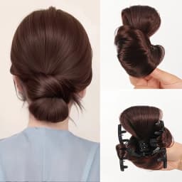 4-inch synthetic low-tie ball head wig, a clip-on bun wig that naturally connects to a woman's ponytail Hair extension