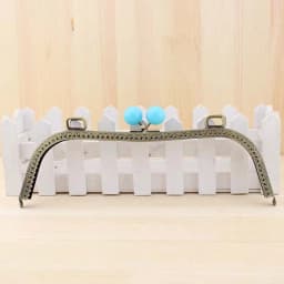 1PCS 26cm Antique Bronze M Shape Embossed Candy Bead Big Metal Purse Frame Bag Kiss Clasp Handle DIY Accessories