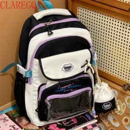 Contrast color desihngirls backpack Good lookingandlargecapacityschool backpack for girls Pain bag tote bagforwomenAgiftforagirl