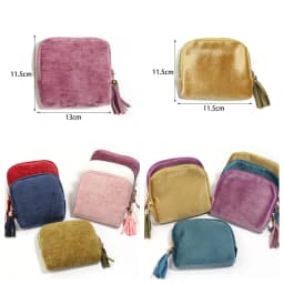 1pc Velvet 6 Layers Jewelry Storage Bag With Tassel Zipper Jewelry Pouch For Bracelet Bangle Ring Necklace Jewelry Organizer