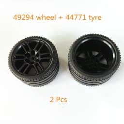 Buildings Blocks 49294 Wheel 56mm D. x 34mm High-Tech Racing Medium 6 Pin Holes For 44771 Tyre 68.8 x 36mm Collections MOC Set