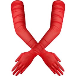 Women's Sexy Solid Transparent Elasticity Mesh Tulle 70cm Extra Long Gloves Opera Halloween Costume Cosplay Party Dance Gloves