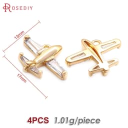 18K Gold Color Airplane Bicycle Tower Windmill Charms Pendants High Quality Diy Jewelry Making Necklace Earrings Accessories