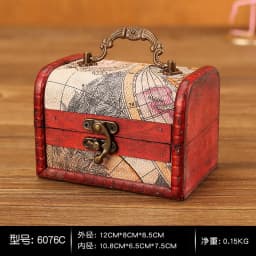 Hot-Selling Antique Retro Wooden Crystal Packaging Box with Green Stone - Yuan Datou Jewelry Storage Box