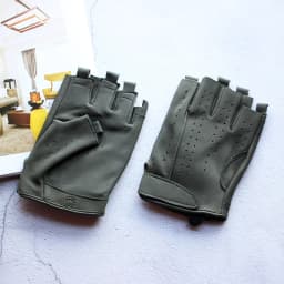 Men's Summer Driving Gloves Goat Leather Half Finger Thin Outdoor Sports Fashion Military Green Motorcycle Riding Outdoor Gear