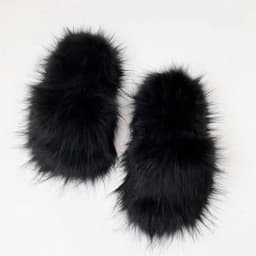 Luxury Fluffy Faux Fur Heart Shape Bag With Slippers For Women Raccoon Brown Teddy Bear Fox Fur Slides Heart Bag Sets Girls