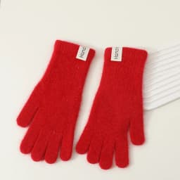 27CM Women Autumn Winter Keep Warm Long Knitted Yarn Gloves Elasticity Solid Simple Style Multicolor Imitation Rabbit Hair Cute