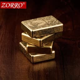 Zorro 912  912s Vintage Armored Kerosine Lighter, Waterproof Windproof Luxury Brass Constantinople Style Gift for Men