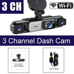 4CH WiFi Dash Cam for Car 360 DVR Camera APP Control 24H Parking Mode Video Recorder IR Night Vision