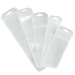 30pcs Long Thin Ziplock Bags Self Sealing Pouch With Hole Plastic Sachet Zip Zipper Lock Bags Necklace Display Jewelry Packaging