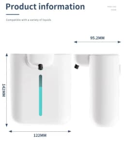 Intelligent Light Indicator Soap Dispenser 500ML Capacity Automatic Hand Sanitizer Suitable for Wall Mounting or Desktop Use