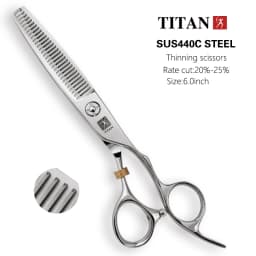 TITAN Professional Hairdressing Scissors Barber Scissors Cutting Thinning Scissors Hair Shear 6 Inch 6.5 Inch Japan 440C Steel