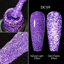 Mtssii Reflective Glitter Gel Pink Sparkling Sequins Gel Nail Polish Soak Off UV Nail Gel Semi-permanent Nail Art Decoration