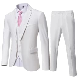 ( Blazer + Vest + Pants ) Men's Suit Slim 3 Pieces Set Solid Wedding Party Prom Groom Best Male Formal Business Suit