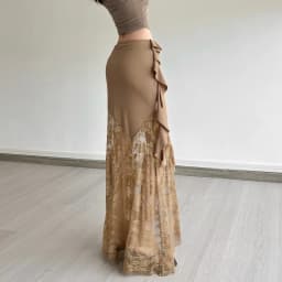 SylCue Mesh Patchwork Long Skirts Women Elastic Waist Solid Ruched Ruffles Tassel Street Fashion Elegant Style Skinny Outfits