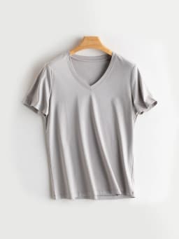 SuyaDream Women Solid T Shirts, Silk Cotton Blend, O Neck, Short Sleeved Solid Tee, 2025 Summer Candy Colors Basic Cozy Top Gree