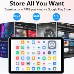 COLORROOM 10.1 Inch Android 15 Tablet with Keyboard Mouse, 2 in 1 Tablet PC, 24GB RAM 64GB ROM, GMS, 1TB Expandable, IPS Tablet