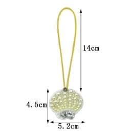 3D Beaded Patch Sequin Rhinestones Pearl Conch Cloth Patch Pendant Lanyard Decorative DIY for Bag Keychain Beading Applique