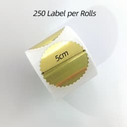 2 Inch Color Blank Gear Embosser Sticker Golden Glossy Embossing Stamp Sticker Seal Package for Gift Scrapbook Sealing Sticker