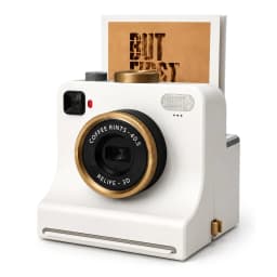3D Printed Latte Art Camera One‑Touch Coffee Printer with 8 Stencil Cards Miniature Instant Camera Coffee Stencils Latte Art