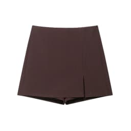 Women's High Waist Skort with Front Slit And Side Zipper Fashion Solid Shorts Skirt Female High Waist Skort Mujer