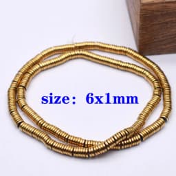 Plated Genuine Gold Color Retention AAA+ Natural Hematite Stone Spacer Loose Beads For Jewelry Making Diy Bracelets Finding