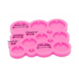 Shiny Round Circle Silicone Keychain Mold Many Circles Tiny Resin Epoxy Mold for DIY Earrings Craft 5 /3.3/2.3/1.7/1.2cm