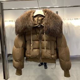 2026 Winter Real Fox Fur Collar White Duck Down Padded Down Jacket Regular Fashion Warm Big Fur Collar Women's Coat