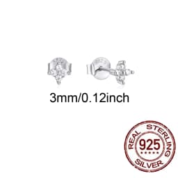 QooLady Real 925 Sterling Silver Cubic Zircon Lucky Leaf Flower Stud Earrings for Women Banquet Party Fine Jewelry Gifts SE026