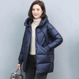Down Cotton-Padded Jacket Women's Overcoat Winter 2026 New Thick Warm Parker Coat Fashion Loose Hooded Medium Long Cotton Jacket
