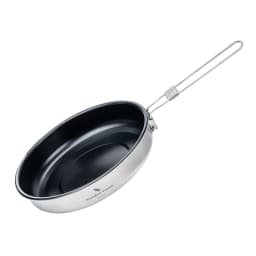 Boundless Voyage 18.8/22CM Titanium Non-stick Camping Frying Pan with Folding Handle Outdoor Plate Dish Bowl Skillet Tableware