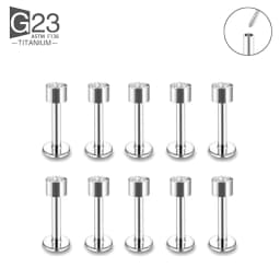 10pcs G23 Titanium Labret Piercing 16G Lip Ring Crystal Lip Piercing Tragus Earring Cartilage Stud Body Pircing Jewelry