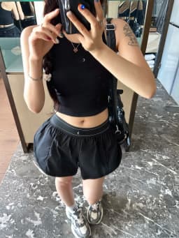Summer Casual High Waist Wide Leg Short Pants Women's Elastic Waist Two Color Versatile Slimming Short Shorts Straight Cut