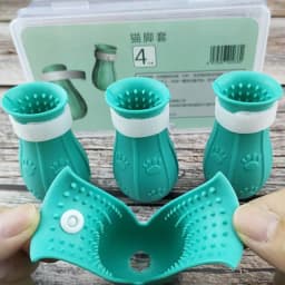Cat Claw Protector Bath Anti-Scratch Cat Shoes For Cat Adjustable Pet Bath Wash Boots Cat Paw Nail Cover Pet Grooming Supplies