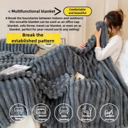 Thickened Wide Striped Flannel Multifunctional Blanket Autumn, Can Be Used As Bed Sheet Winter Blanket, Sofa Blanket,nap Blanket