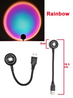 USB LED Sunset Lamp Projector Night Light Golden Hour Photography Wall Decor Living Room Bedroom Home Atmosphere Ambient Light