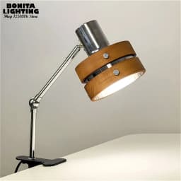Swing Arm Clip Wall Lamp, Retro Japanese Solid Wood Sconce with Plug Cable, LED Reading Light for Bookshelf Bedside Office Table