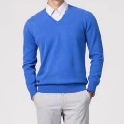 Cashmere Cotton Blend Classic V-Neck Sweater Men Pullover 2025 Autumn Winter Business Casual All-match Knitted Jumper Pull Homme