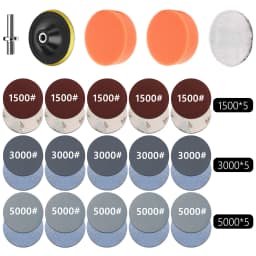 Car Polishing Sponge Pad Kit Wool Waxing Buffing Sponge Abrasive Disc Sandpaper For Sanding Headlight Refurbish Auto Detailing