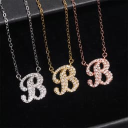 925 Sterling Silver D VVS1 Diamond Full Moissanite Pendant Necklace for Women Letter Sparkling Moissanite Jewelry