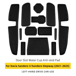 For Dacia Sandero 3/Sandero Stepway III 2021 2022 2023 2024 2025 2026 Car Door Groove Mat Anti-Slip Door Slot Pad Accessories