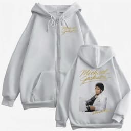 Michael Jackson King of Pop Bad Era Tour Zip Up Hoodie Men Women Classic Hip Hop Jacket Sweatshirts Casual Fleece Zipper Hoodies