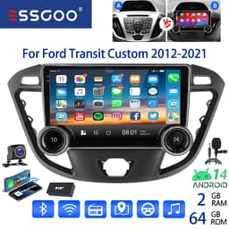 ESSGOO 10" Android 14 Car Stereo Radio For Ford Transit Custom 2012-21 Carplay Android Auto GPS Navi FM WiFi BT RDS Mirror Link