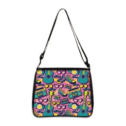 Cassette Tape Recorder Printing Handbag Back To 80s 90s Women Shoulder Bags for Travel Underarm Leisure Adjustable Crossbody Bag