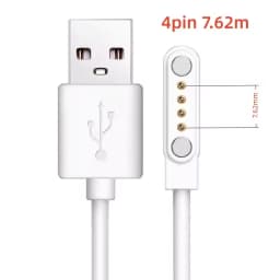 2 Pins 4 Pins Smartwatch Dock Charger Adapter USB Charging Cable Cord for Adult/Kids Smart Watch Power Charge Wire Accessories