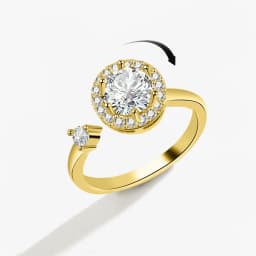 SMJEL Flower Shiny Rhinestone Rotatable Fidget Spinner Ring for Women Anti Anxiety Butterfly Animal Design Anti Stress Accessory