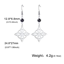 Unift Goth Stainless Steel Earring Triple Rune Moon Phase Pentagram Earrings Woman Men Vintage Jewelry Ear Piercing Witch Knot