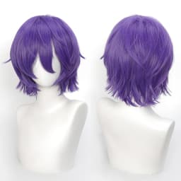35cm Short Black Spiky Cosplay Wig Pre-Teased Crown Heat Resistant Synthetic Wig Layered Flipped-out Universal Anime Wig