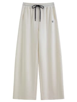 DUSHU 2026 Autumn New Women's Color-Block Drawstring Wide-Leg Pants Slimming Straight-Leg Trousers Available in Multiple Sizes