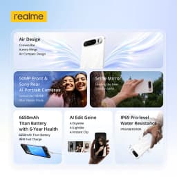 realme 16 5G Smartphone 45 W Fast charging Straight screen AMOLED 50MP 6550mAh Fast Charge Ip69